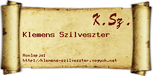 Klemens Szilveszter névjegykártya