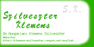 szilveszter klemens business card